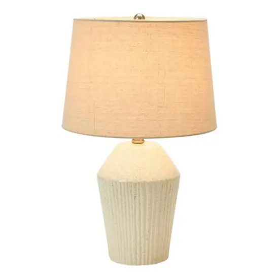 Hello Honey&reg; 21" Round Stoneware Desk Lamp White {7}
