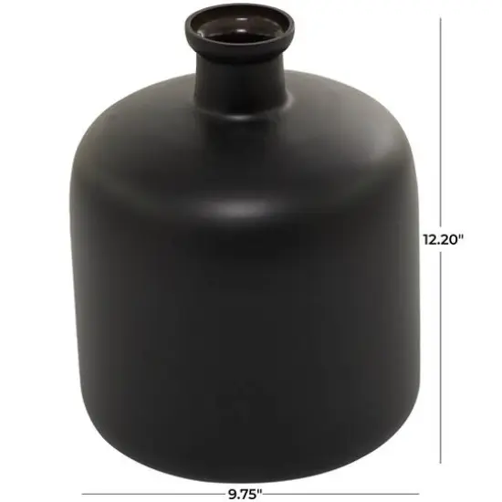 Black Glass Vase 10" x 10" x 12" {6}