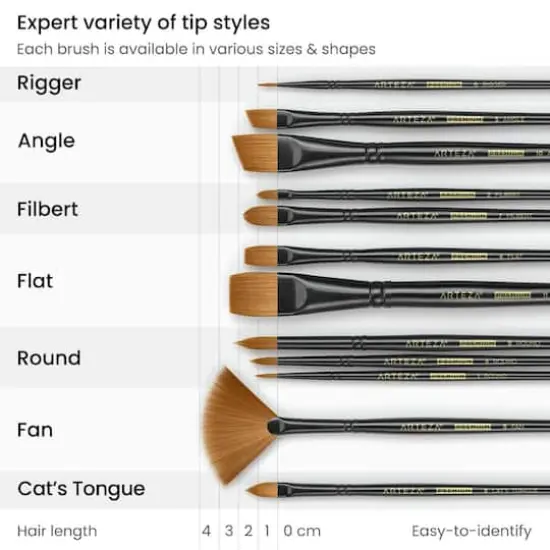 Arteza&reg; Acrylic & Oil 12 Piece Brush Set {5}