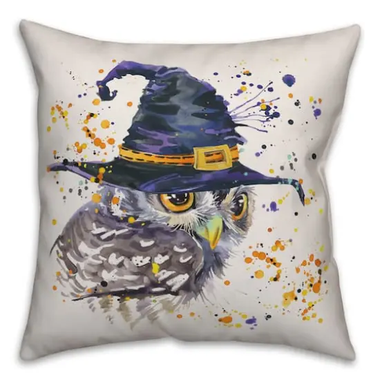 Watercolor Owl Throw Pillow {1}