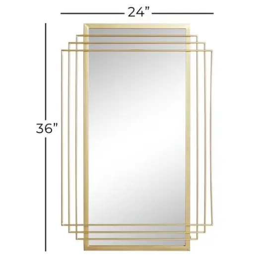 CosmoLiving by Cosmopolitan Gold Glam Metal Wall Mirror {7}