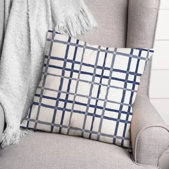 Blue & Gray Plaid Pillow {3}