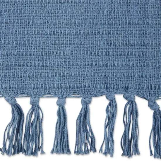 DII&reg; Stonewash Blue Solid Ribbed Throw {3}