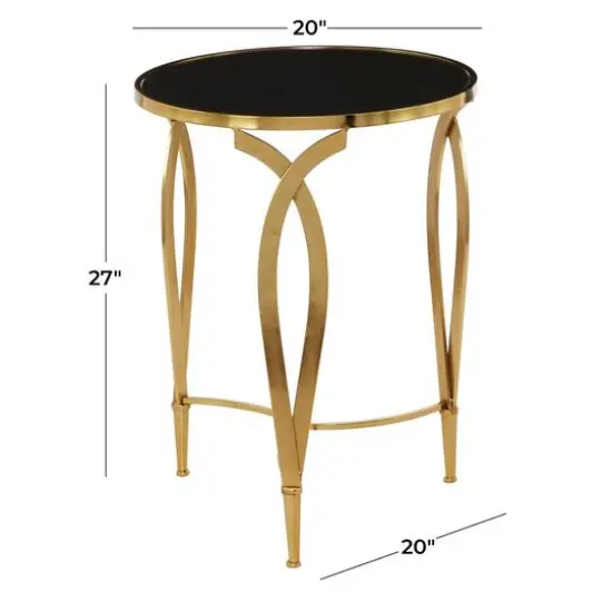 Black Metal Contemporary Accent Table 27" x 20" x 20" {7}