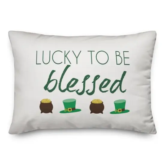 Lucky To Be Blessed 14" x 20" Throw Pillow {3}