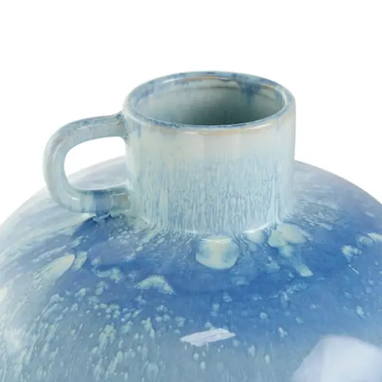 18" Blue Unique Textured Ceramic Ombre Vase {6}