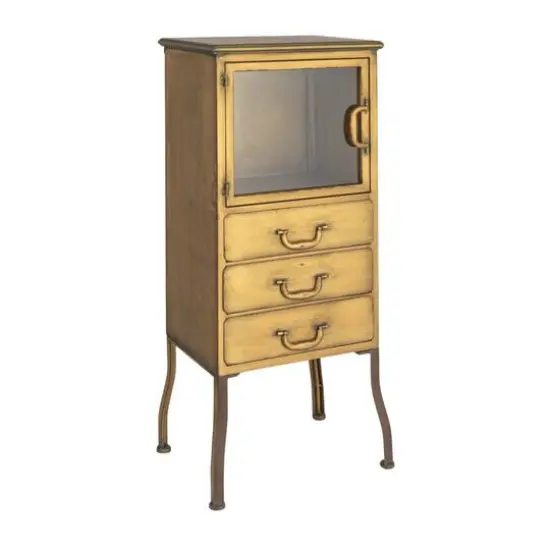 Hello Honey&reg; 35.5" 3-Drawer Metal Cabinet Gold {1}