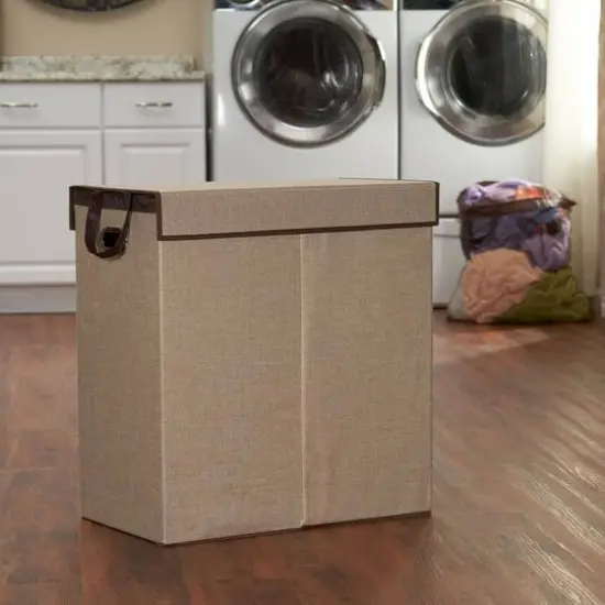 Household Essentials Collapsible Laundry Sorter with Lid Natural {3}