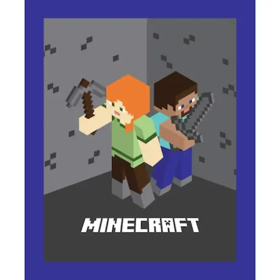 Mojang Minecraft Multicolored Panel Cotton Fabric {1}