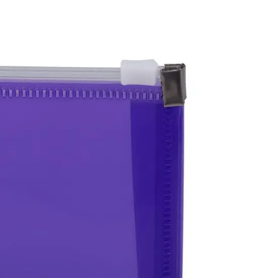 JAM Paper 5" x 10" Plastic Zip Closure Envelopes, 12ct. Purple {5}