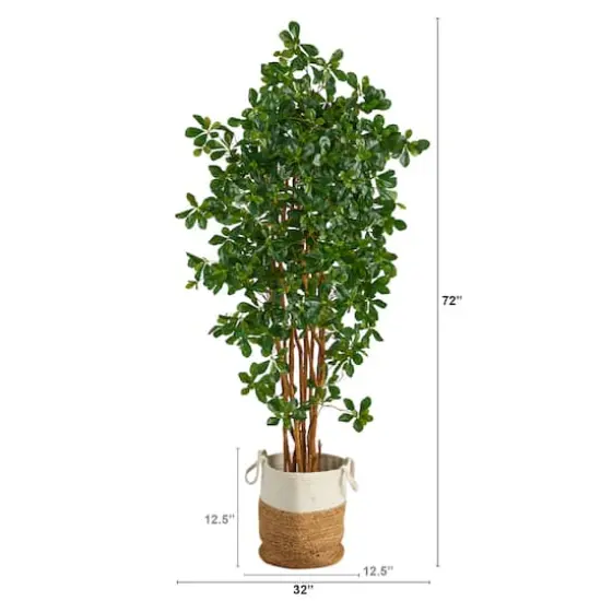 6ft. Black Olive Artificial Tree in Handmade Natural Jute and Cotton Planter {3}