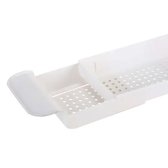 Bath Bliss White Expandable Non-Slip Bathtub Caddy {7}