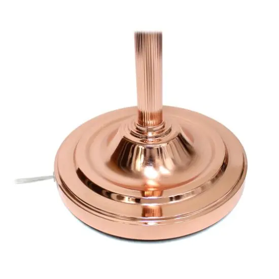Lalia Home Torchiere Floor Lamp with Reading Light Rose Gold/White Shades {8}