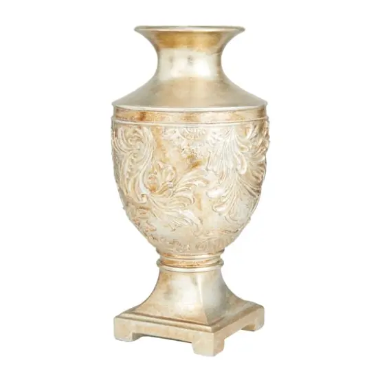 Gold Polystone Traditional Vase, 7" x 7" x 7" {3}