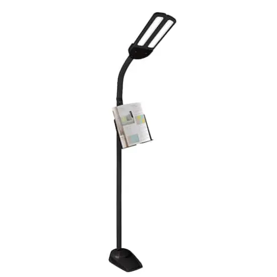OttLite Black&nbsp;Dual Shade LED Floor Lamp with USB Charging Station {1}