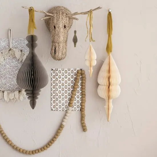 Hello Honey&reg; Cream Honeycomb Finial Paper Ornament Set {3}