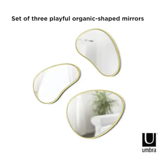 Umbra Brass Hubba Pebble Mirror Set  {3}