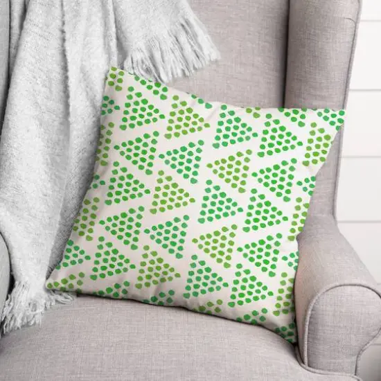Triangles Throw Pillow Green {3}