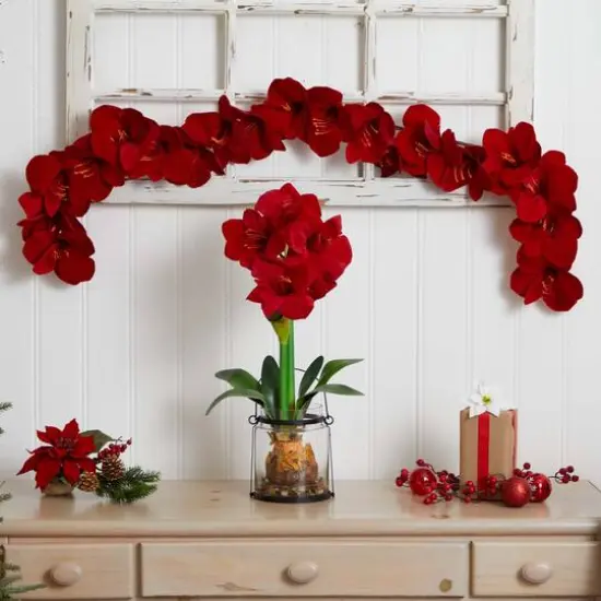 5ft. Red Amaryllis Garland {6}