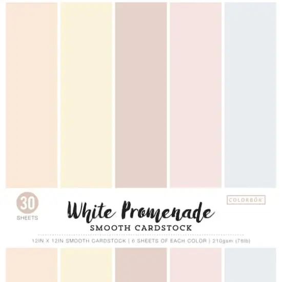 Colorbok&reg; White Promenade Smooth Cardstock Paper Pad, 12" x 12" {1}