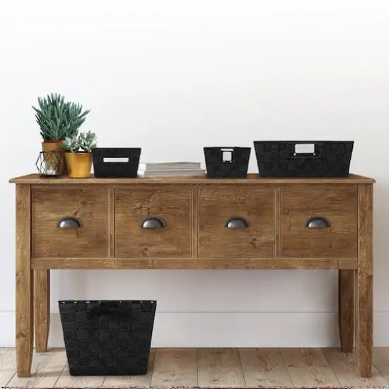 Simplify Medium Black Woven Strap Shelf Tote {2}