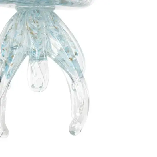 Blue Jellyfish Textured Glass Sculpture Set {6}