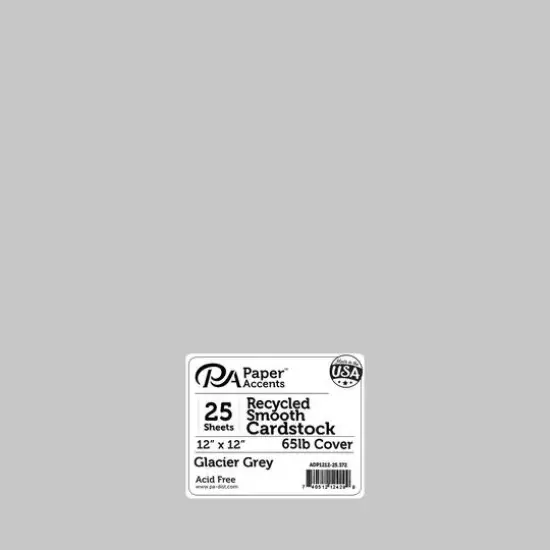 PA Paper™ Accents 12" x 12" 65lb. Recycled Cardstock Paper, 25 Sheets Glacier Grey {1}