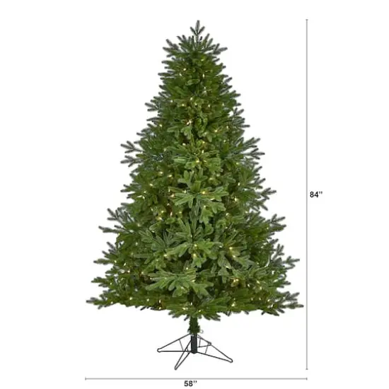 7ft. Pre-Lit Nova Scotia Fir Real Touch Artificial Christmas Tree, Warm White LED Lights {5}