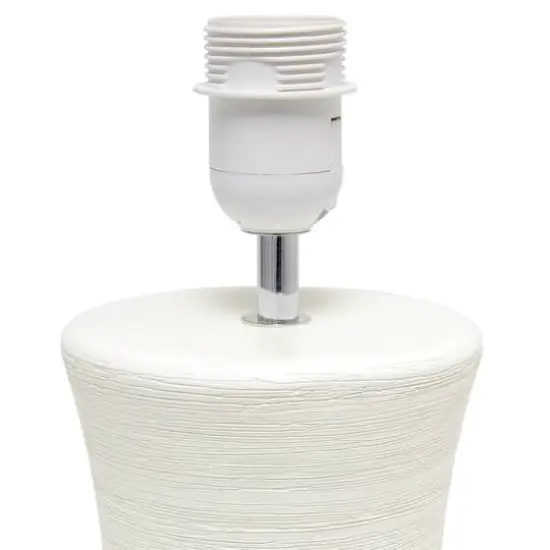 Simple Designs White Shade Ceramic Hourglass Table Lamp Off White {7}