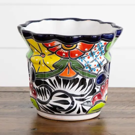 8" Handmade Mexican Talavera Ceramic Planter {8}