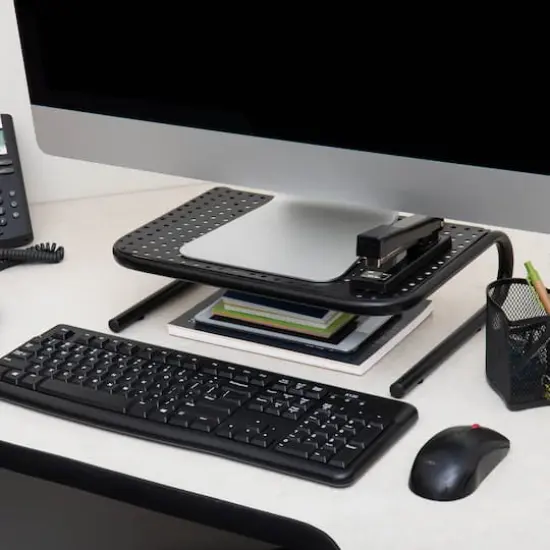 Mind Reader Black Metal Monitor Riser Stand Set {5}