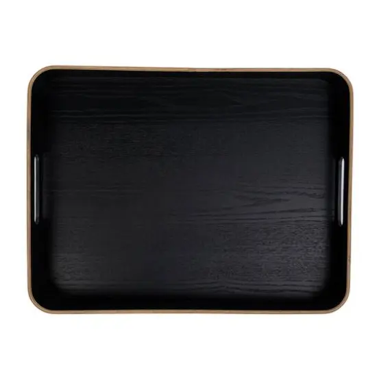 Hello Honey&reg; 19.75" Black Oak Wood Serving Tray with Handles {8}
