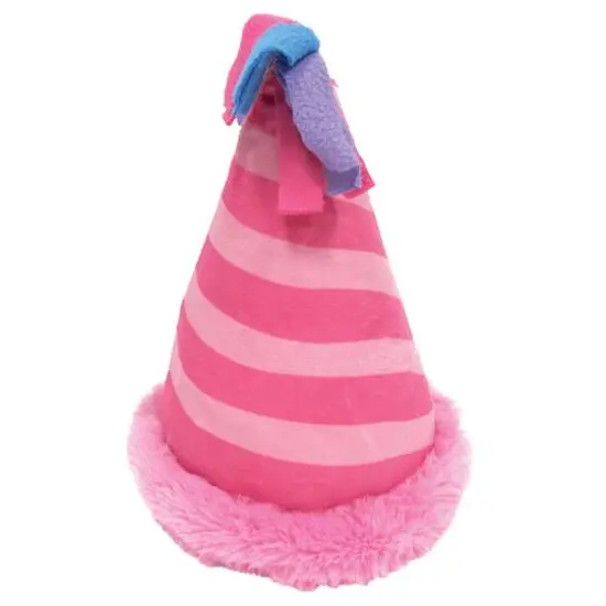 fouFIT Birthday Hat Crinkle Plush Dog Toy Pink {4}