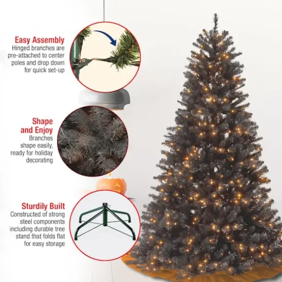 6.5 ft. Pre-Lit North Valley&reg; Black Spruce Artificial Christmas Tree, Clear Lights {5}