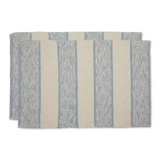 DII&reg; Stonewash Blue Variegated Stripe Recycled Yarn Rug Set, 2ft. x 3ft. {1}
