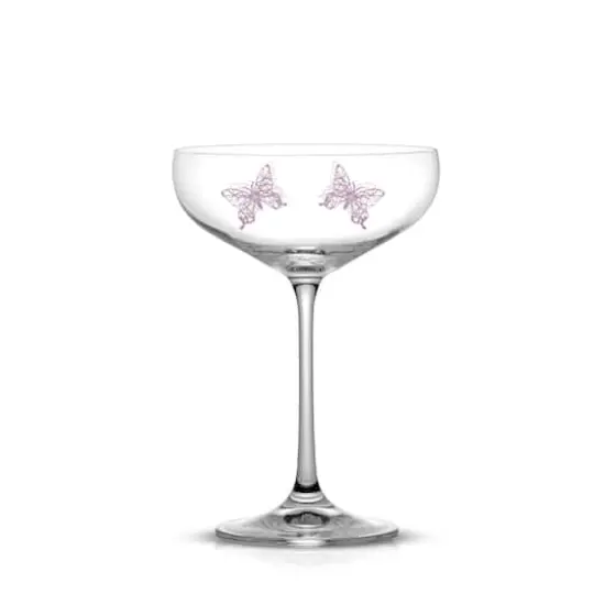 JoyJolt&reg; 14oz. Meadow Butterfly Crystal Martini Glass Set, 2ct. {4}
