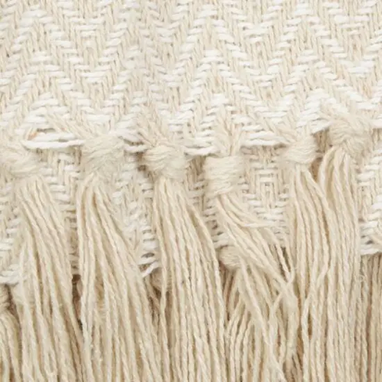 DII&reg; Handloom Chevron Throw Off-White {5}
