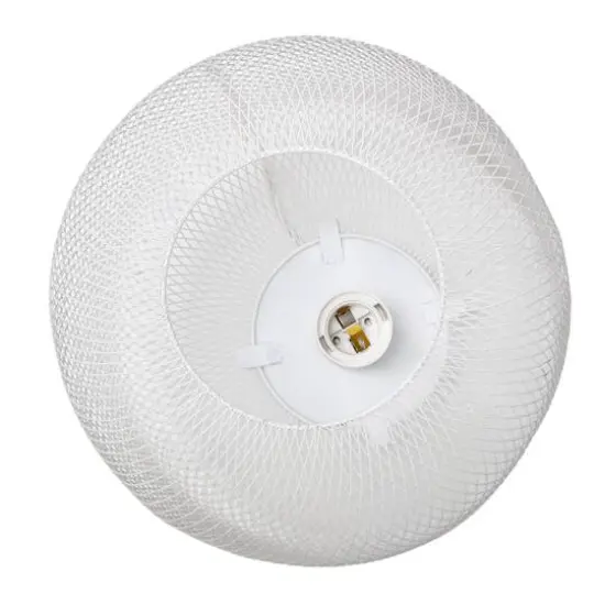 Simple Designs 12" Metal Mesh Industrial Table Lamp White {7}