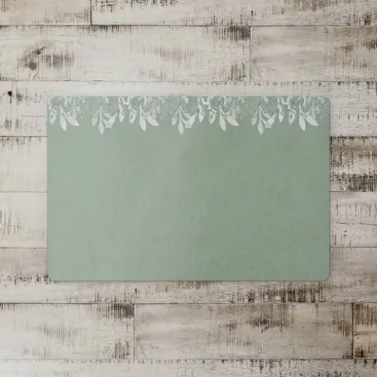 Floral Banner Floor Mat Green/Cream {3}