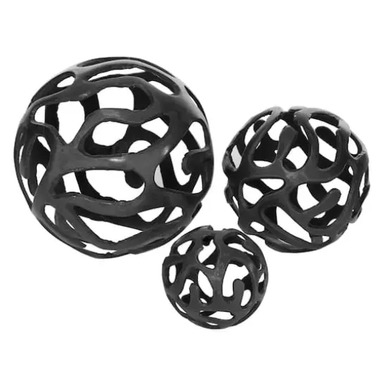 Brass Aluminum Contemporary Decorative Orbs Set {3}