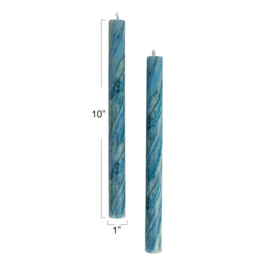 Hello Honey® 10" Blue Marbled Unscented Taper Candles, 2ct. {8}