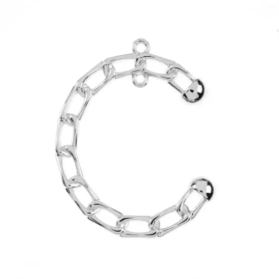 John Bead 35mm Silver Chain Letter C Beadwork Pendants, 3ct. {1}