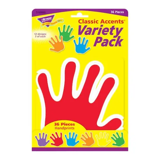 Trend Classic Accents&reg; Handprints Variety Pack, 3 Packs of 36 {3}