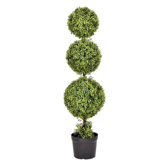 4ft. Artificial Triple Ball Green Boxwood Topiary {1}