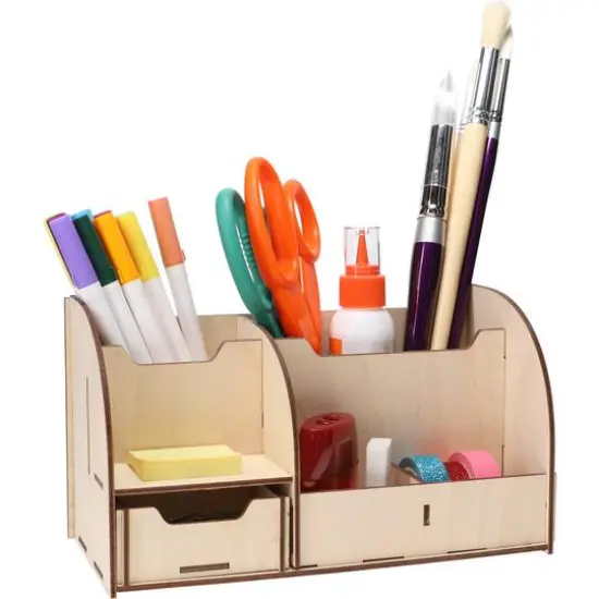 Good Wood by Leisure Arts&reg; Slotted Desktop Organizer {5}