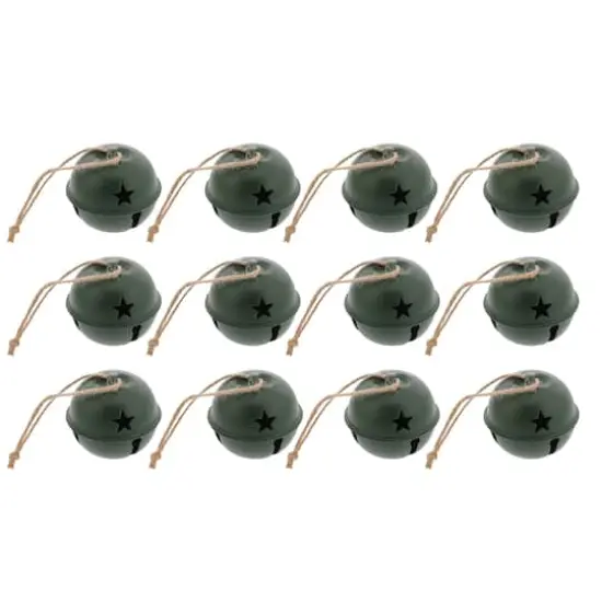 Haute Decor 12ct. 2" Jingle Bell Ball Ornaments Green {1}