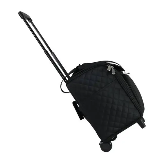 Everything Mary Black Quilted Teacher Rolling Tote {4}