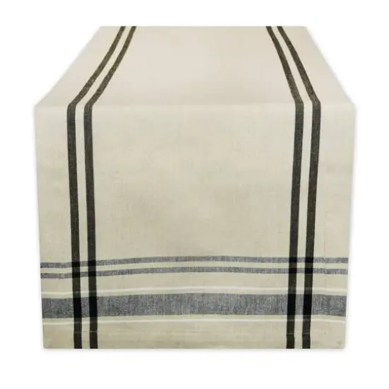 DII&reg; 108" French Stripe Table Runner Gray Chambray {2}