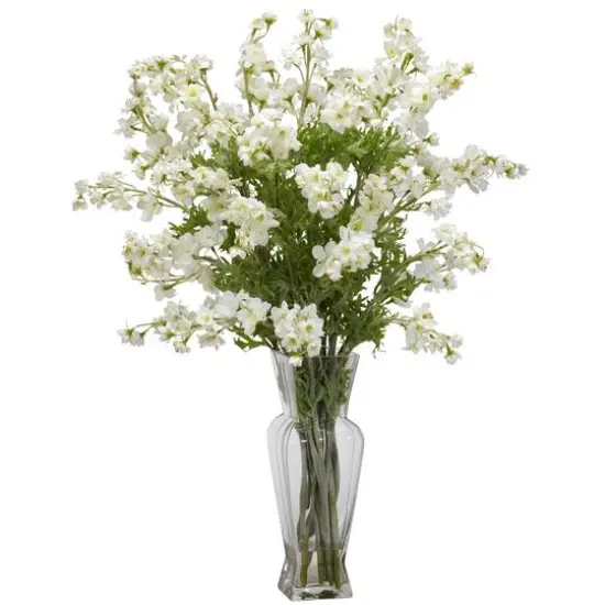 24" Dancing Daisy Arrangement in Vase White {1}