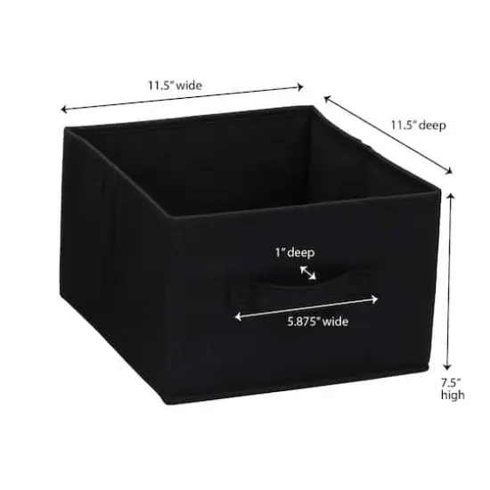 Household Essentials 11.5" Open Storage Box, 2ct. Black {5}
